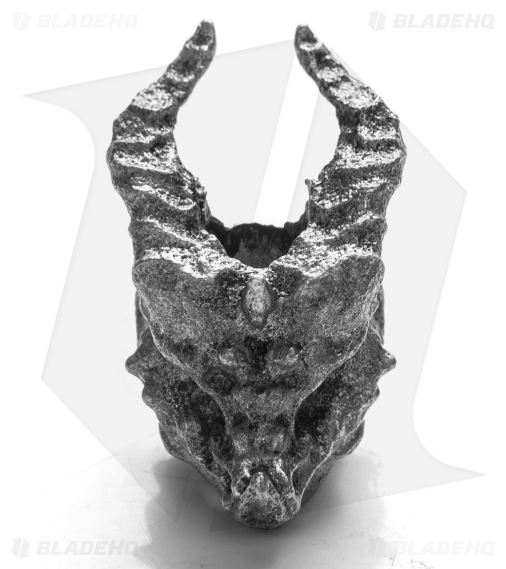 Magallona Dragon Horn Skull Lanyard Bead (Pewter) 