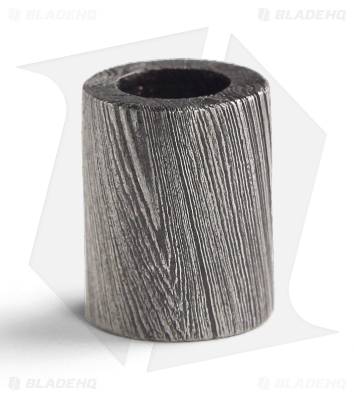 Tallen Cylinder Damascus Bead w/ Black Paracord Lanyard