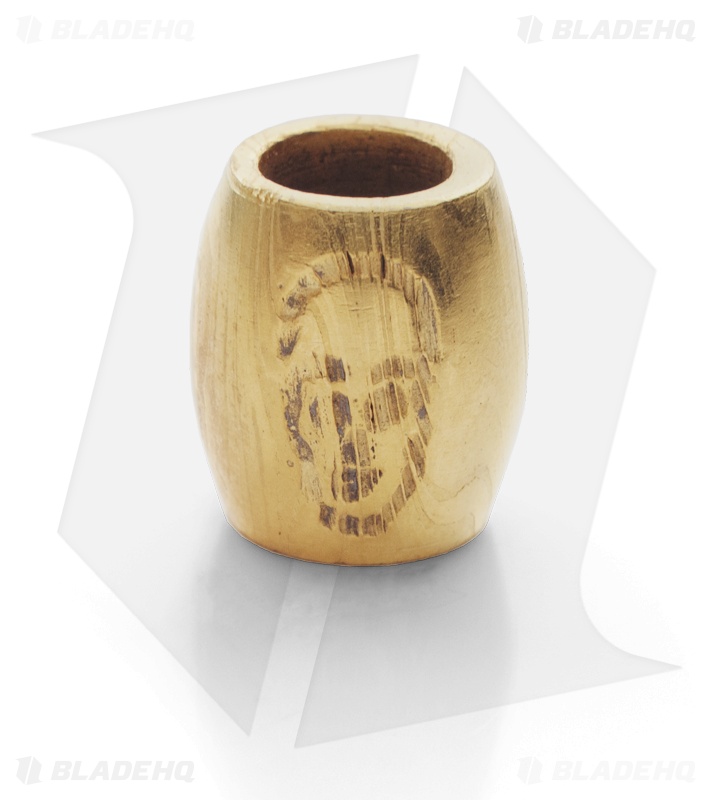 Tallen Convex Barrel Bead Engraved with Skull (Damascus)