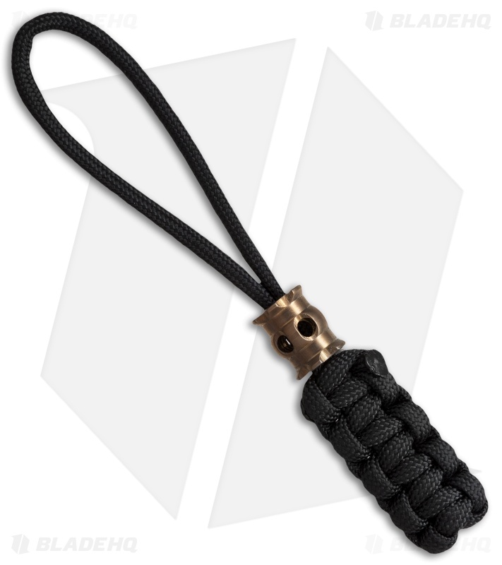 Darrel Ralph DDR Gold Titanium Bead w/ Black Paracord Lanyard Fob