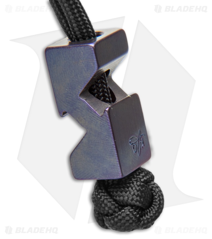 KnifeGuys Brew Bead Titanium Bottle Opener Lanyard - Purple Anodized