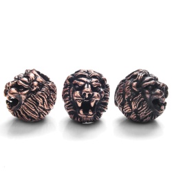 Lion ARMory Small Lion Head Beads Copper (Set of 3)