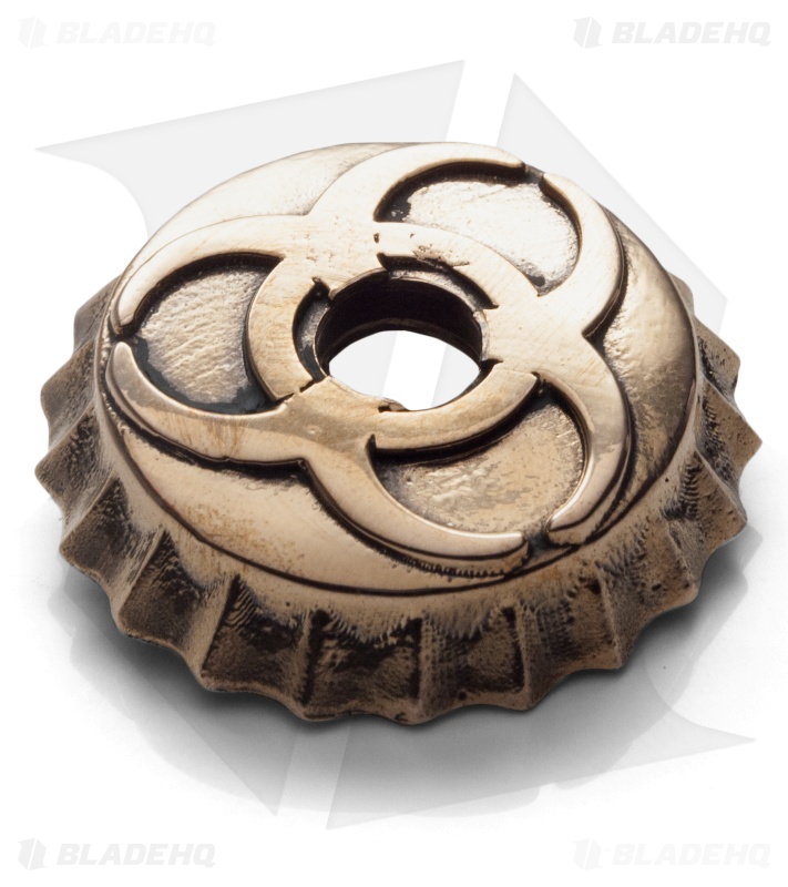Lion ARMory Beer Cap Toxic Tag Key Chain Bead Brass