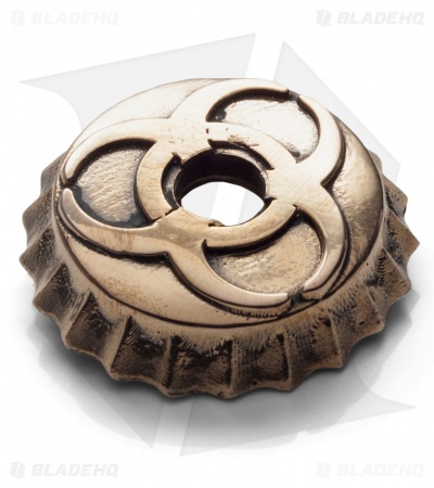 Lion ARMory Beer Cap Toxic Tag Key Chain Bead Brass