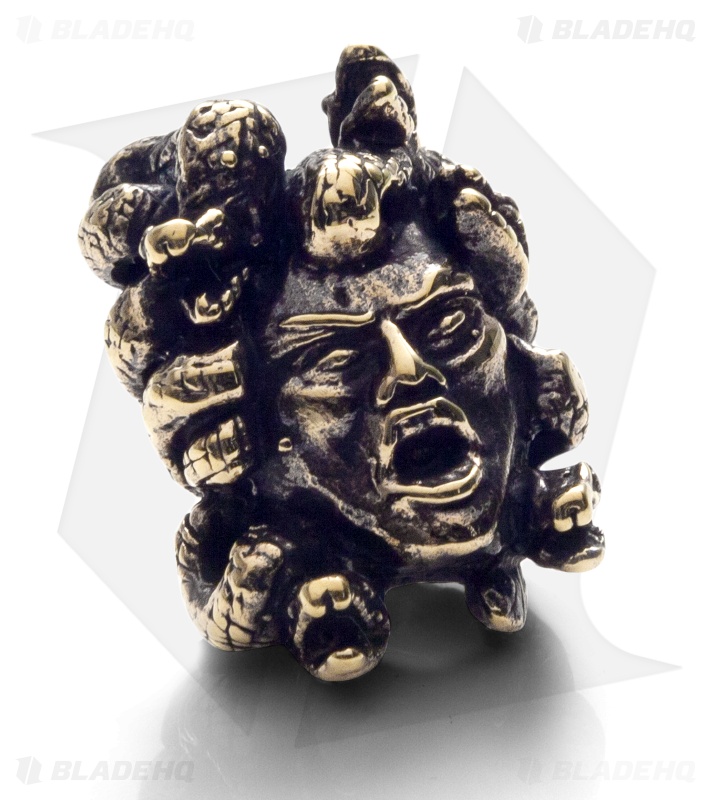 Lion ARMory Medusa Skull Bead Brass
