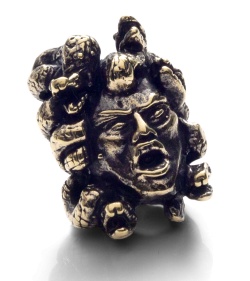 Lion ARMory Medusa Skull Bead Brass