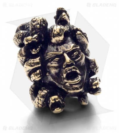 Lion ARMory Medusa Skull Bead Brass