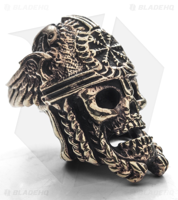 Lion ARMory Norseman Skull Bead Brass