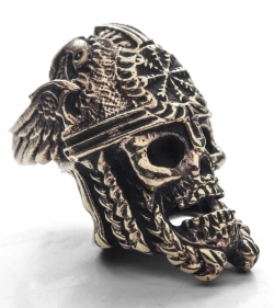 Lion ARMory Norseman Skull Bead Brass