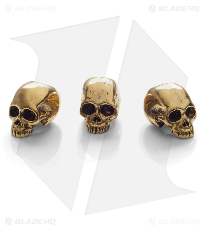 Lion ARMory Small Skull Head Beads Brass (Set of 3)