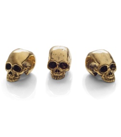 Lion ARMory Small Skull Head Beads Brass (Set of 3)