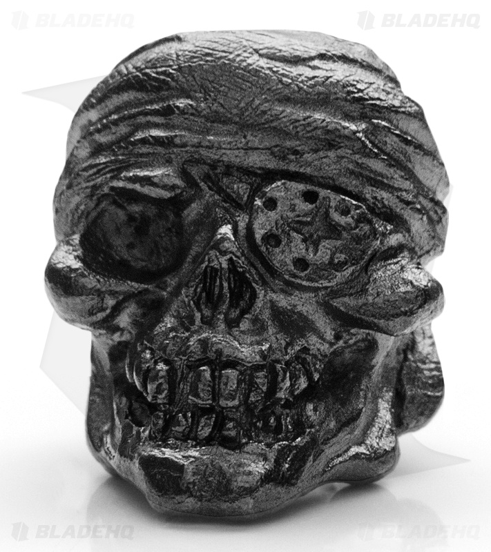 Schmuckatelli One-Eyed Jack Skull Lanyard Bead (Matte Hematite)
