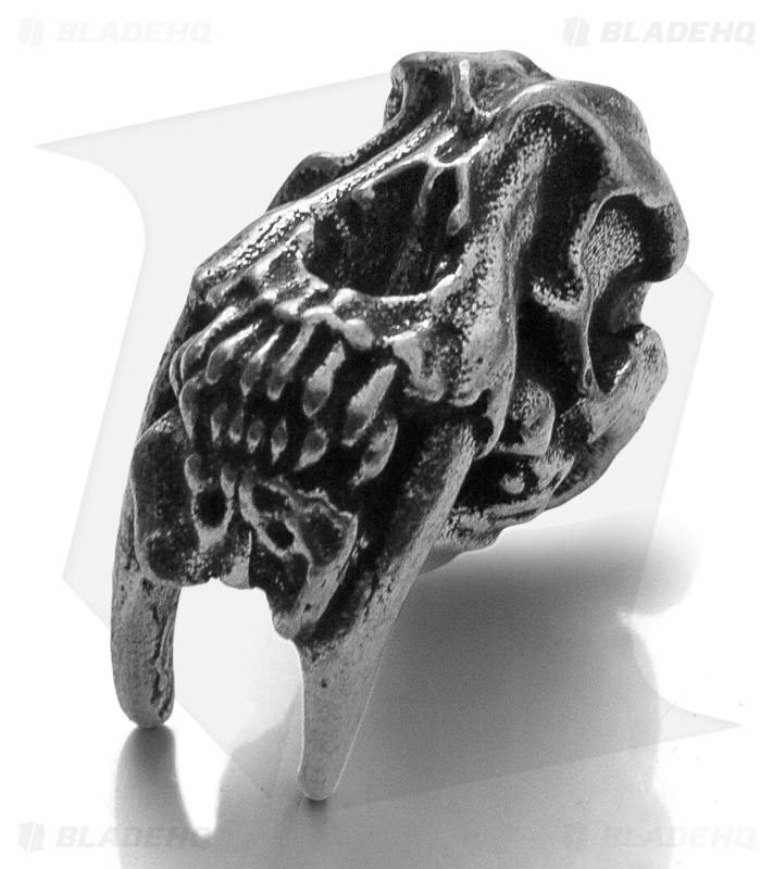 Schmuckatelli Sabertooth Skull Bead (Pewter) - Blade HQ