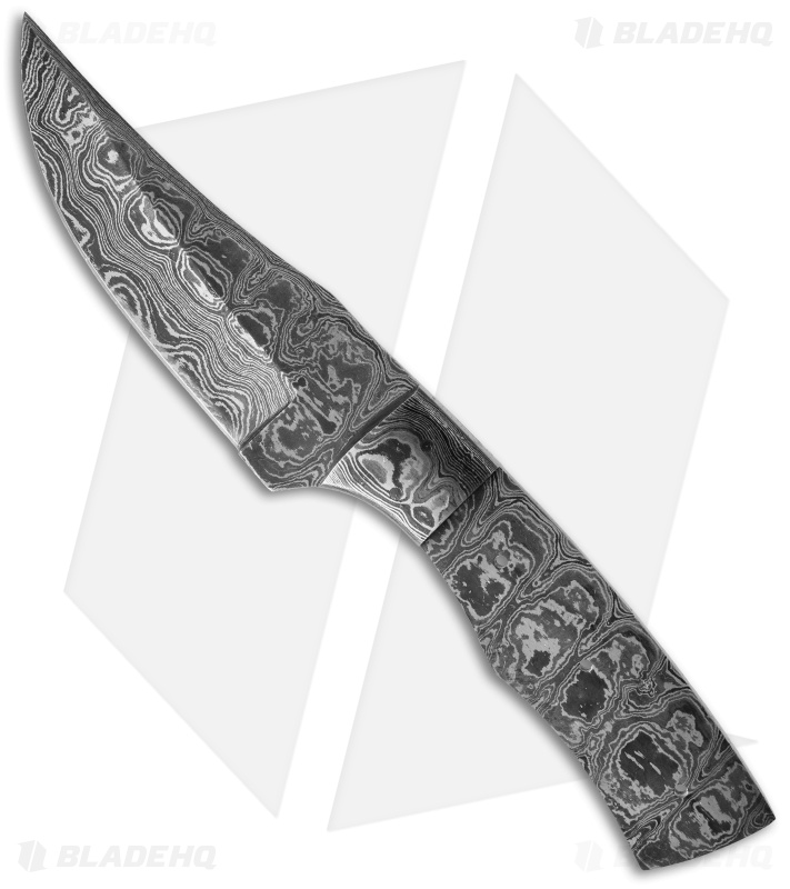 Tallen Integral Clip Point Hunter Knife Damascus Blade Blank BL-DM2723
