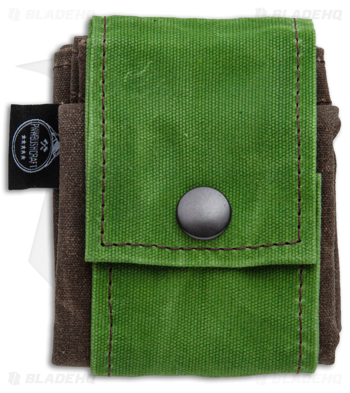 PNW Bushcraft Rugged Waxed Foraging Pouch Hip Bag - Brown OD/Green Canvas