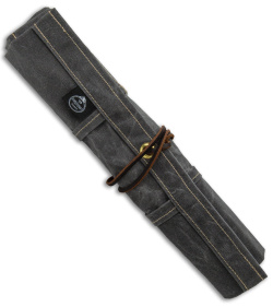 PNW Bushcraft Maple Pocket Knife Roll Waxed Canvas - Gray