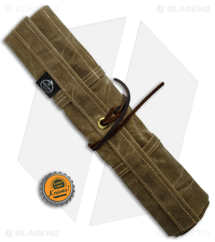 PNW Bushcraft Maple Pocket Knife Roll Waxed Canvas - Tan