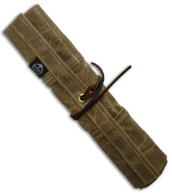 PNW Bushcraft Maple Pocket Knife Roll Waxed Canvas - Tan