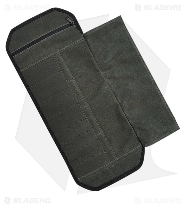 Roaring Fire Pioneer Mini Tool Roll Moss Green Waxed Canvas