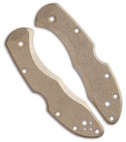 Flytanium Custom Brass Scales for Spyderco Delica - Stonewash