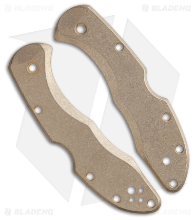 Flytanium Custom Brass Scales for Spyderco Delica - Stonewash