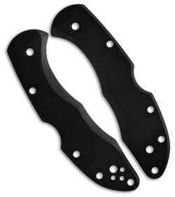 Flytanium Custom Coated  Titanium Scales for Spyderco Delica - DLC  Black