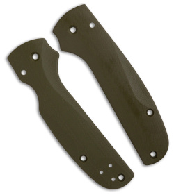 Flytanium Custom G-10 Lotus Scales for Spyderco Shaman - OD Green