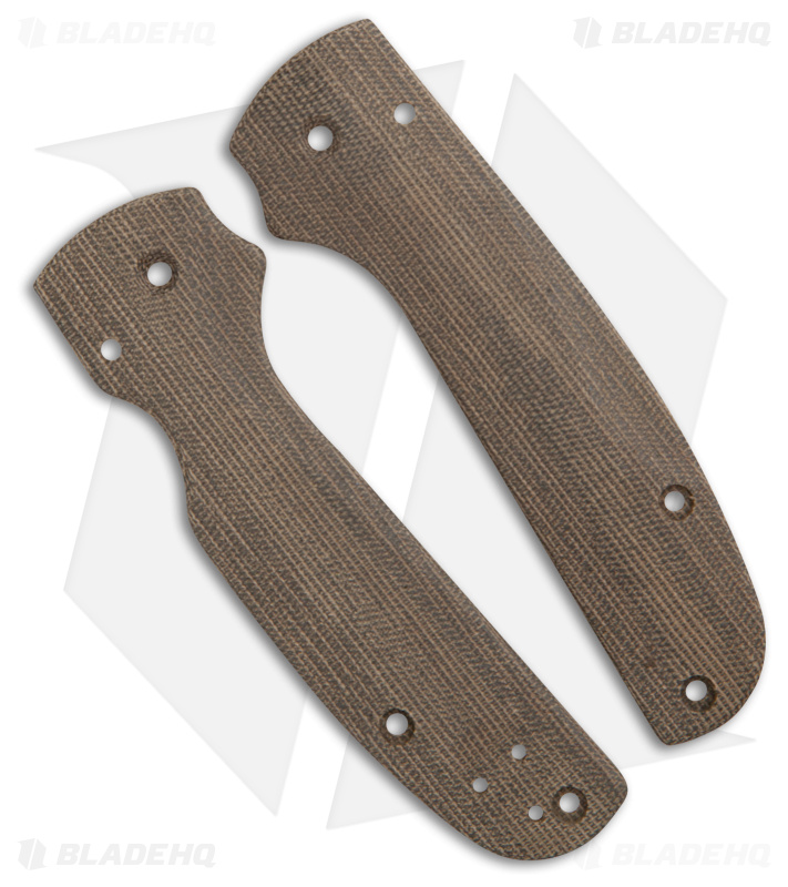 Flytanium Custom Lotus Scales for Spyderco Shaman - Green Canvas Micarta