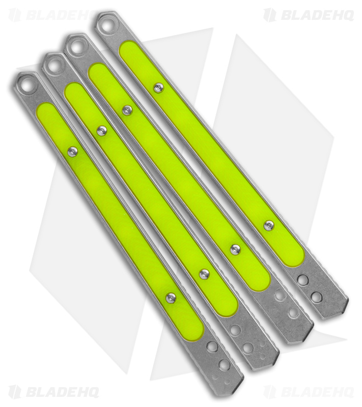 Flytanium Custom Titanium Scales Dayglow Inlay for Kershaw Lucha Balisong - SW