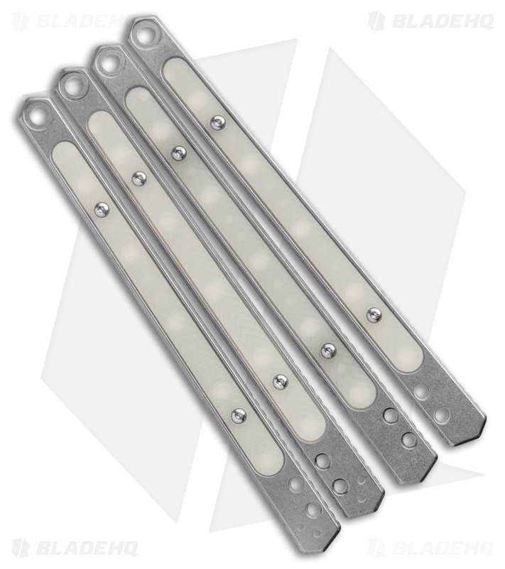 Flytanium Custom Titanium Scales Jade G-10 Inlay for Kershaw Lucha Balisong -SW