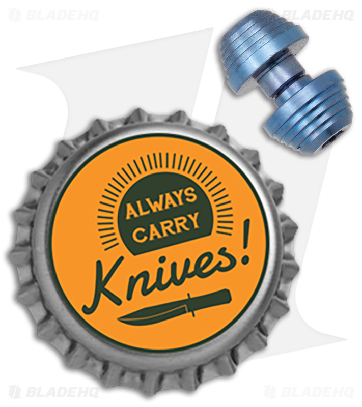 Flytanium Blue Ti Thumb Stud Demko AD20.5 Knife - Blade HQ