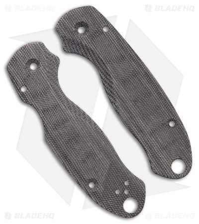 Flytanium Lotus Black Canvas Micarta Scales for Spyderco Para 3 Knife