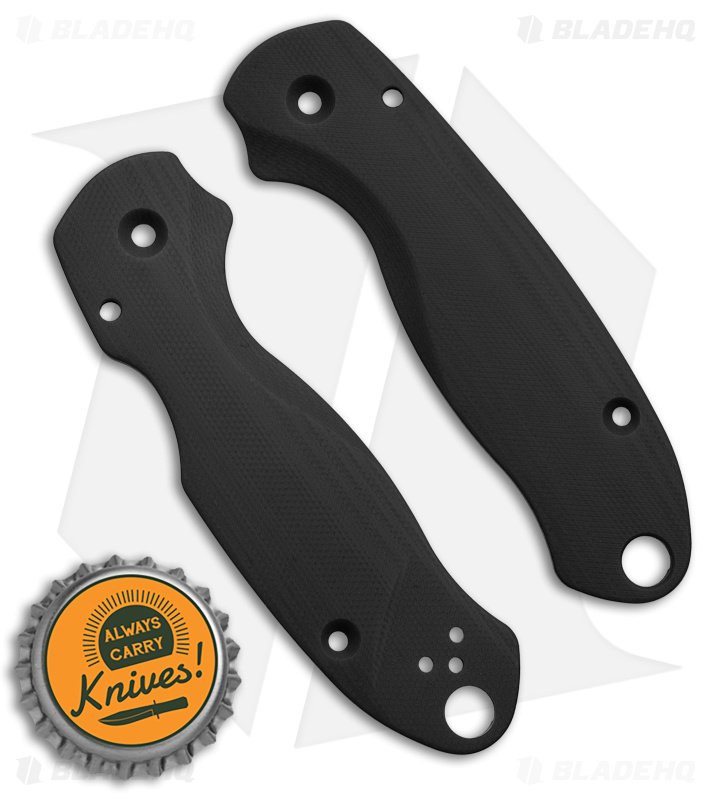 Flytanium Lotus Black G-10 Scales for Spyderco Paramilitary 3 Knife