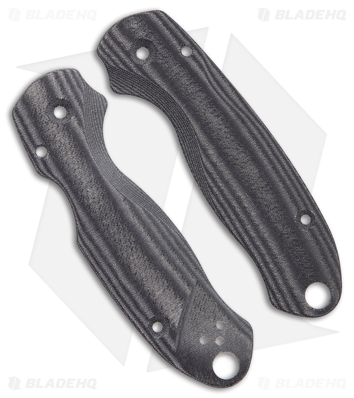 Flytanium Lotus Black Linen Micarta Scales for Spyderco Para 3 Knife