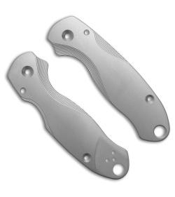 Flytanium Lotus Titanium Scales for Spyderco Para 3 Knife - Blasted