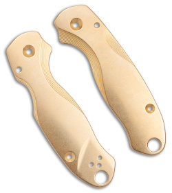 Flytanium Lotus Brass Scales for Spyderco Para3 Knife