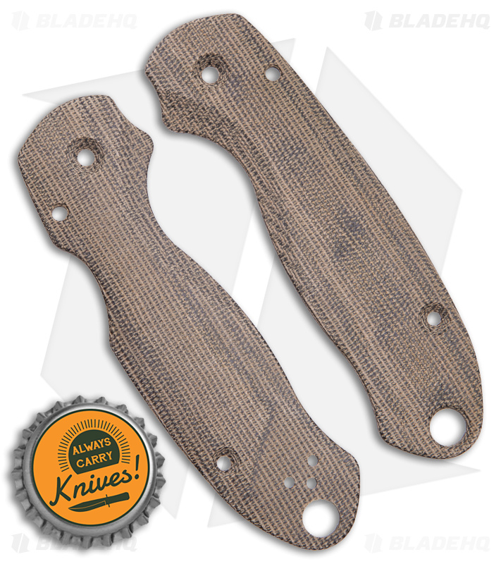 Flytanium Lotus Green Canvas Micarta Scales for Spyderco Para 3 Knife