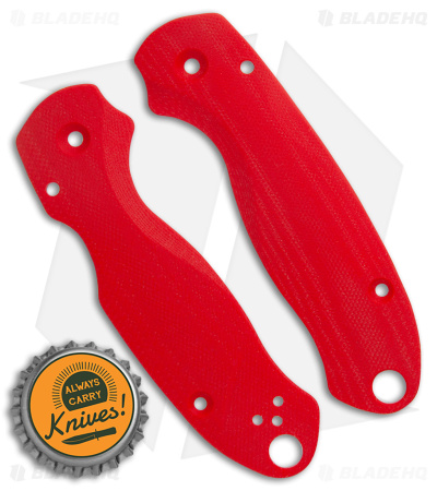 Flytanium Lotus Scales for Spyderco Para 3 Knife - Red G-10