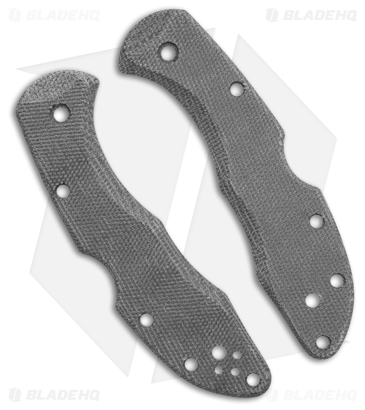Flytanium Micarta Scales for Spyderco Delica - Black Canvas