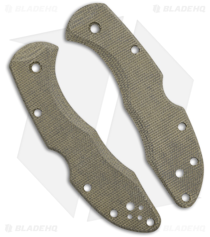 Flytanium Micarta Scales for Spyderco Delica - Green Canvas