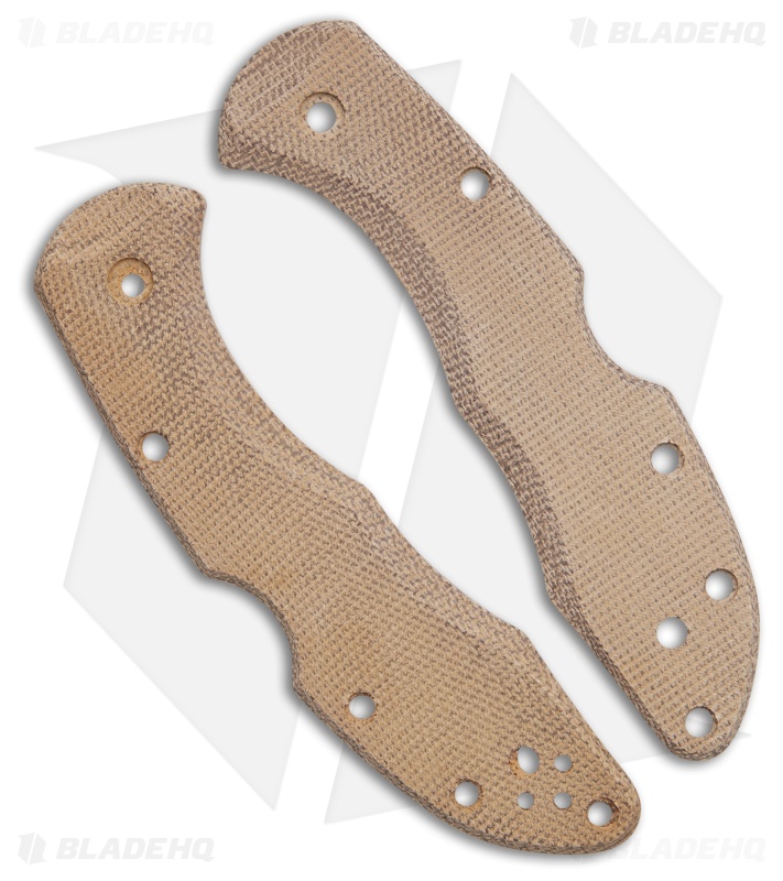 Flytanium Micarta Scales for Spyderco Delica - Natural Canvas