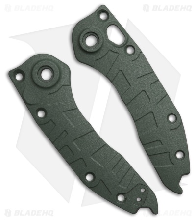 Lex Custom International Microtech Auto Stitch Scales - Charcoal Green