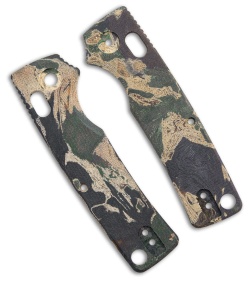 Vosteed Porcupine ModSwap Handle Scales - Canvas Rag Burl Green Current Micarta