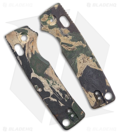 Vosteed Porcupine ModSwap Handle Scales - Canvas Rag Burl Green Current Micarta