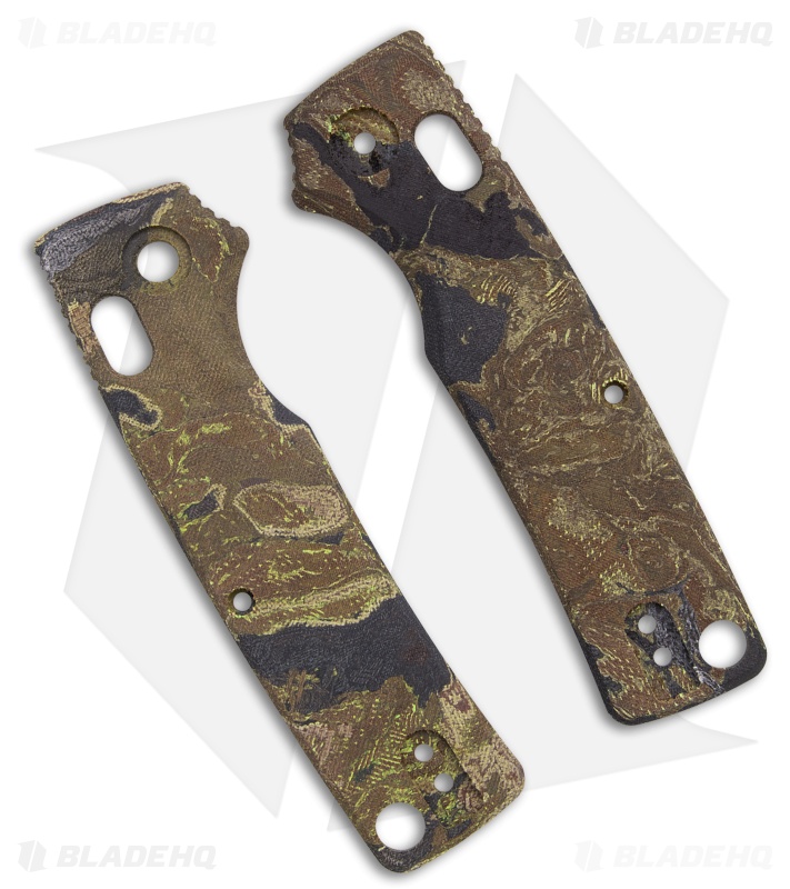 Vosteed Porcupine ModSwap Handle Scales - Canvas Rag Burl Yellow Current Micarta