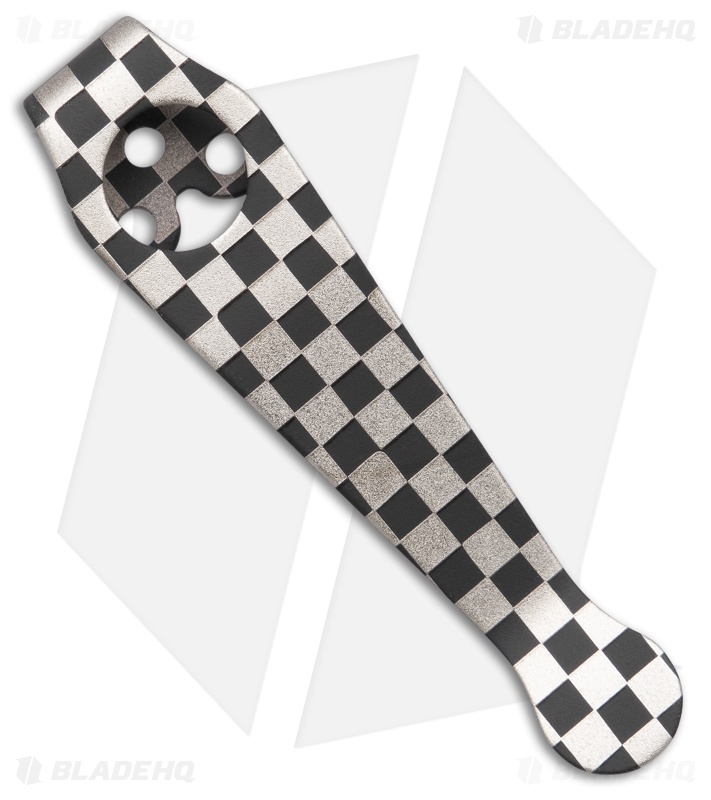 Lynch Northwest Standard Titanium Spyderco Pocket Clip - Checkerboard 
