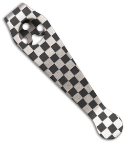 Lynch Northwest Standard Titanium Spyderco Pocket Clip - Checkerboard 