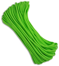 Neon Green 550 Paracord Nylon Braided 7-Strand Core (100