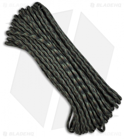 Woodland Camo 550 Paracord Nylon Braided 7-Strand Core (100') USA