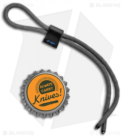 Greg Stevens Design Leather Zipper Pull Lanyard - Gray/Black